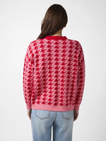 Xanthe Cardigan - Houndstooth Red/Candy