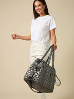 Quilted Overnight Bag - Gunmetal