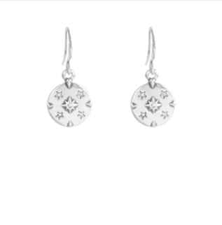 1018-1218 Earring Astro Silver with Coin Crystal