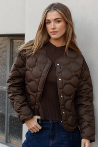 Premium Chocolate Down Filled Quilted Puffer Jacket