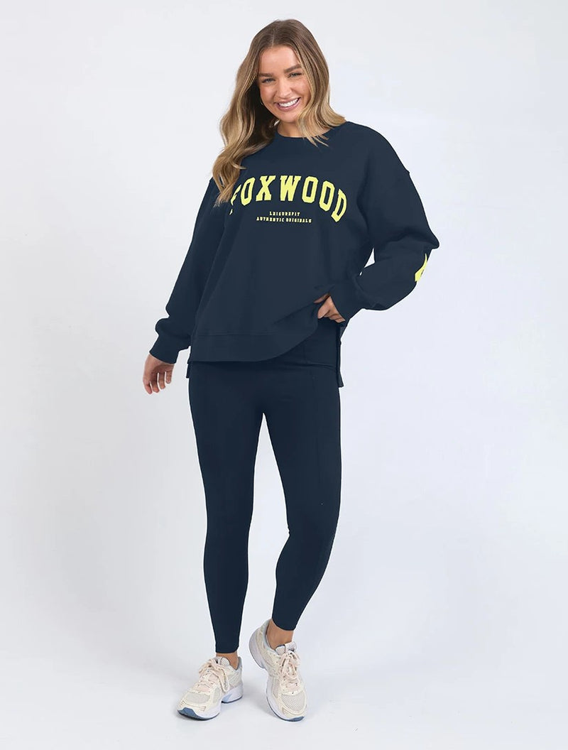 Interval Crew - Navy with Neon Yellow