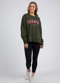Interval Crew - Dark Khaki with Coral