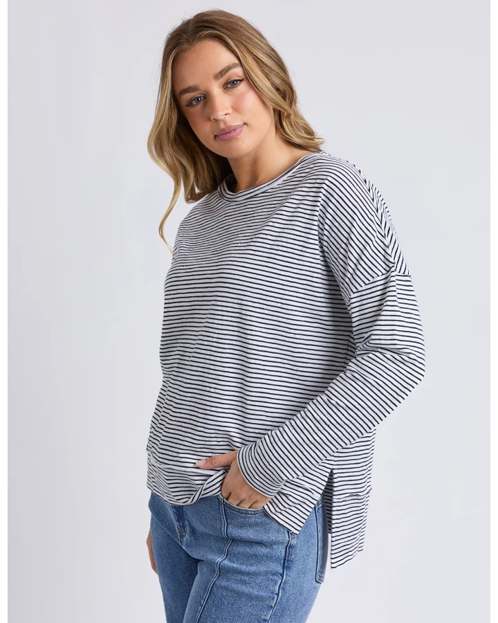 Eddie Stripe Top / Black & White Stripe