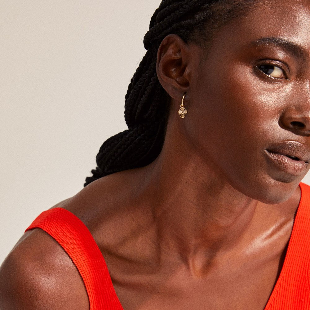 Dagmar Recycled Huggie Hoop Earring - Gold Plated