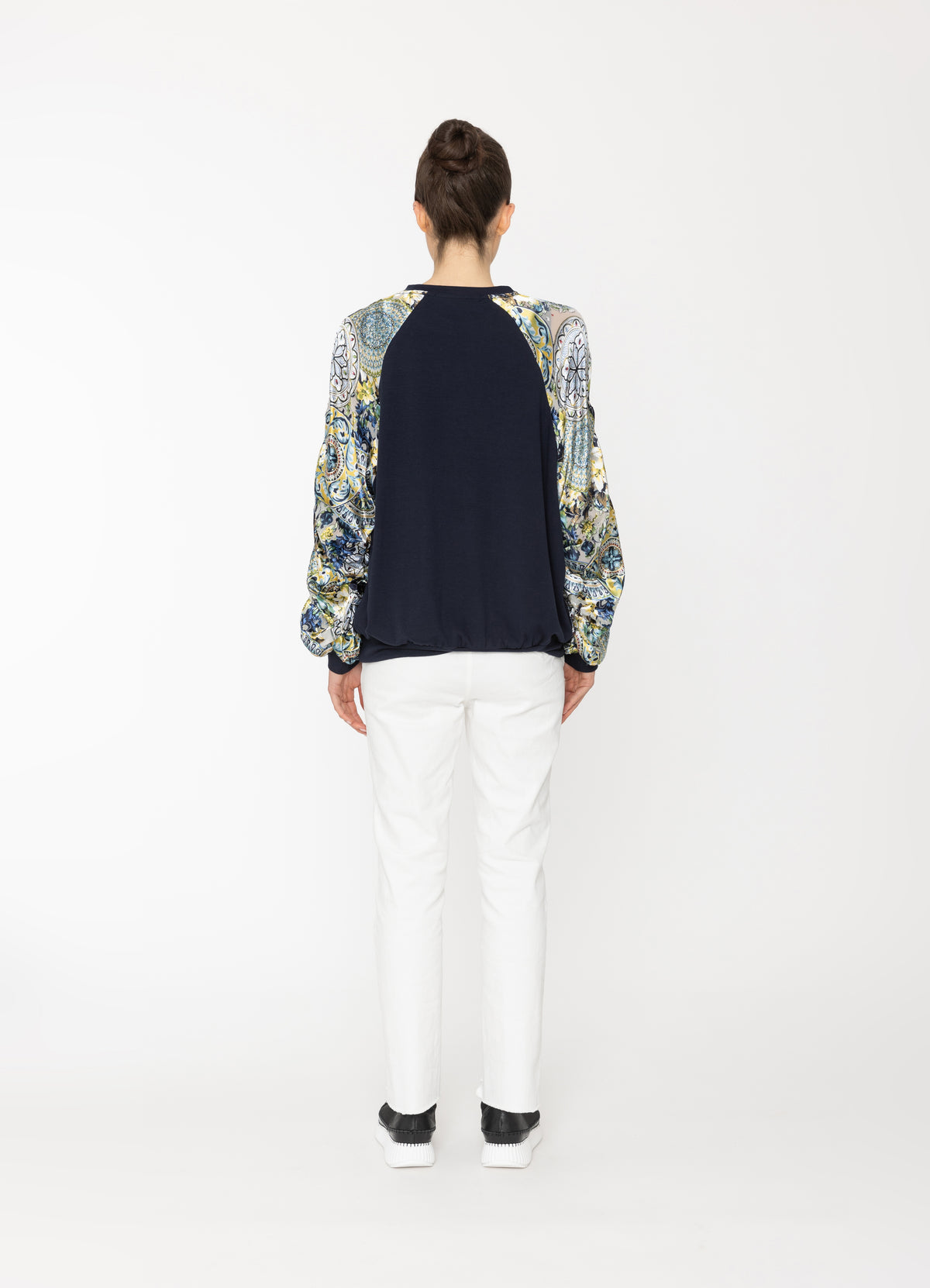 Juno Sweatshirt / Navy + Royal Print