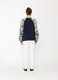 Juno Sweatshirt / Navy + Royal Print