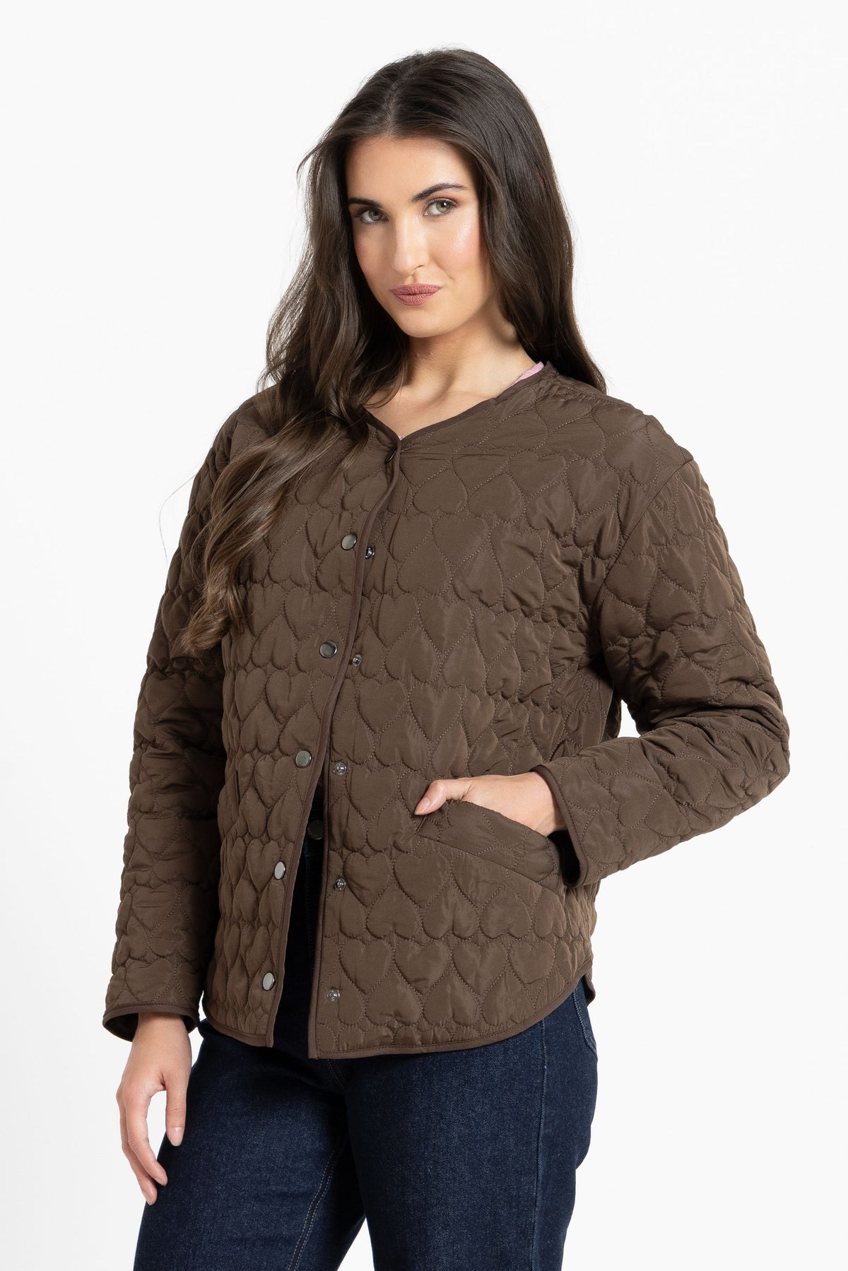 Montreal Quilted Jacket / Choc Heart