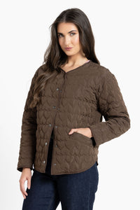 Montreal Quilted Jacket / Choc Heart