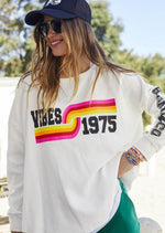 Vibes Waffle L/S Top - White