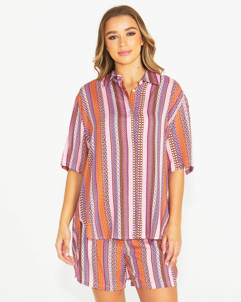 Raquel Oversized Shirt - Aztec