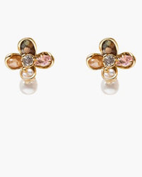 Gem Petals & Pearl Drop Earring