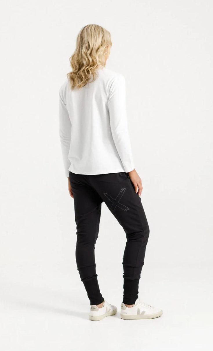 Winter Weight Apartment Pants / Black with Black X Outline