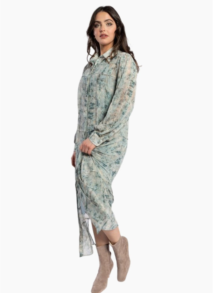 Clyde  Dress - Fossil Print