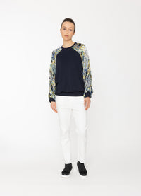 Juno Sweatshirt / Navy + Royal Print