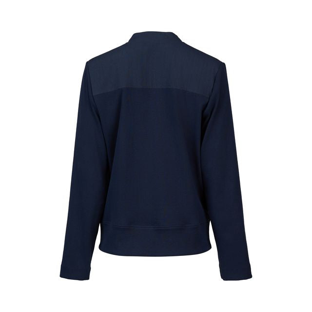 Zip Up Jacket with Knit Panels - Ink