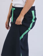 Brunch Skirt - Side Tape - Navy with Neon Green Tape