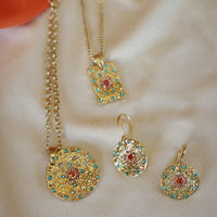 Vibrance Multicolour Fishhook Pendant Earring - Gold