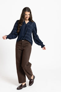Movement Blouse / Navy Geo