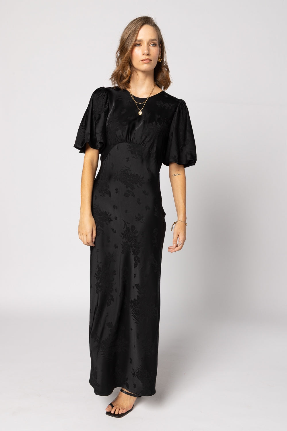 Amara Dress - Black Jacquard