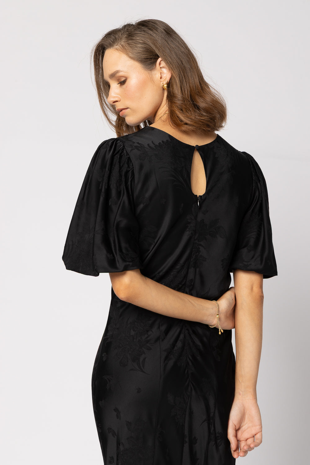 Amara Dress - Black Jacquard