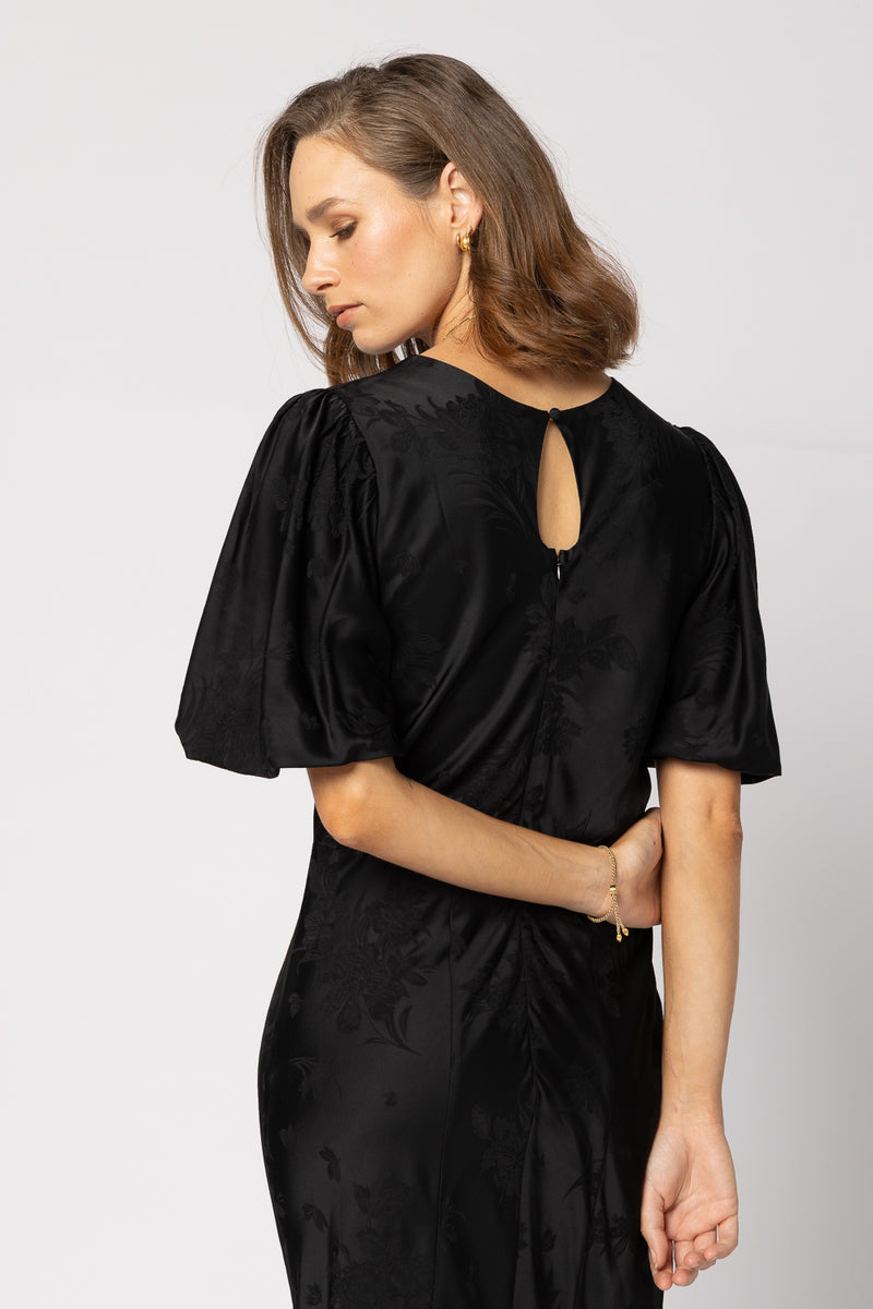 Amara Dress - Black Jacquard