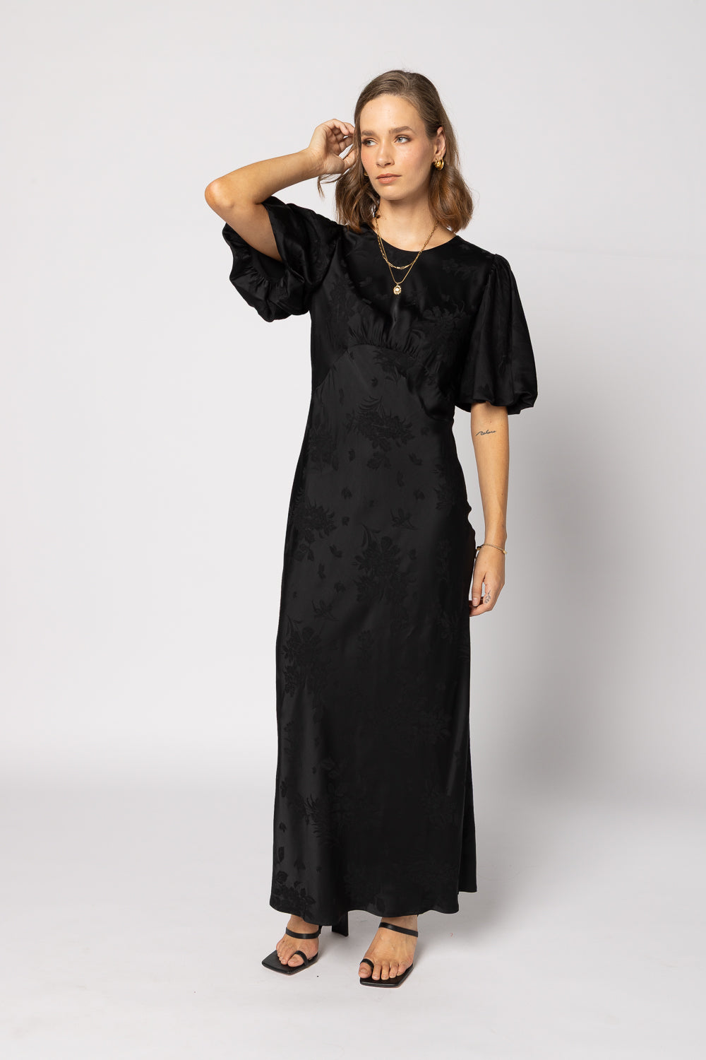 Amara Dress - Black Jacquard