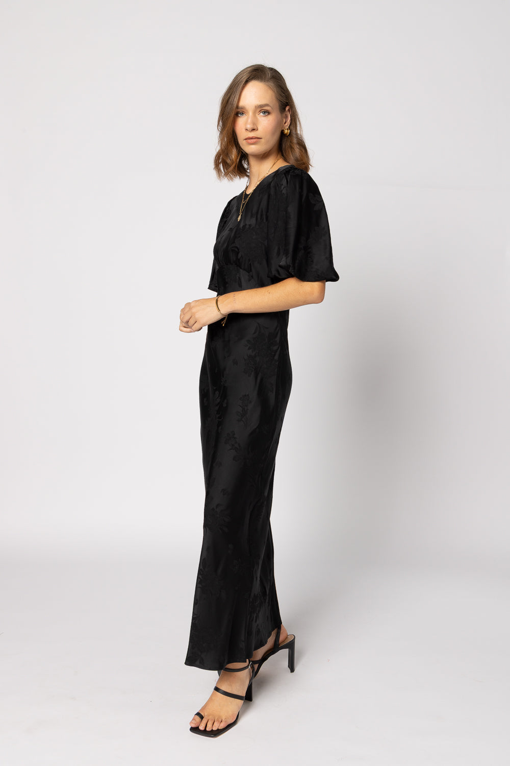 Amara Dress - Black Jacquard