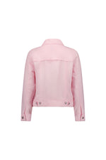 Linen Jacket with Frayed Seams - Light Pink