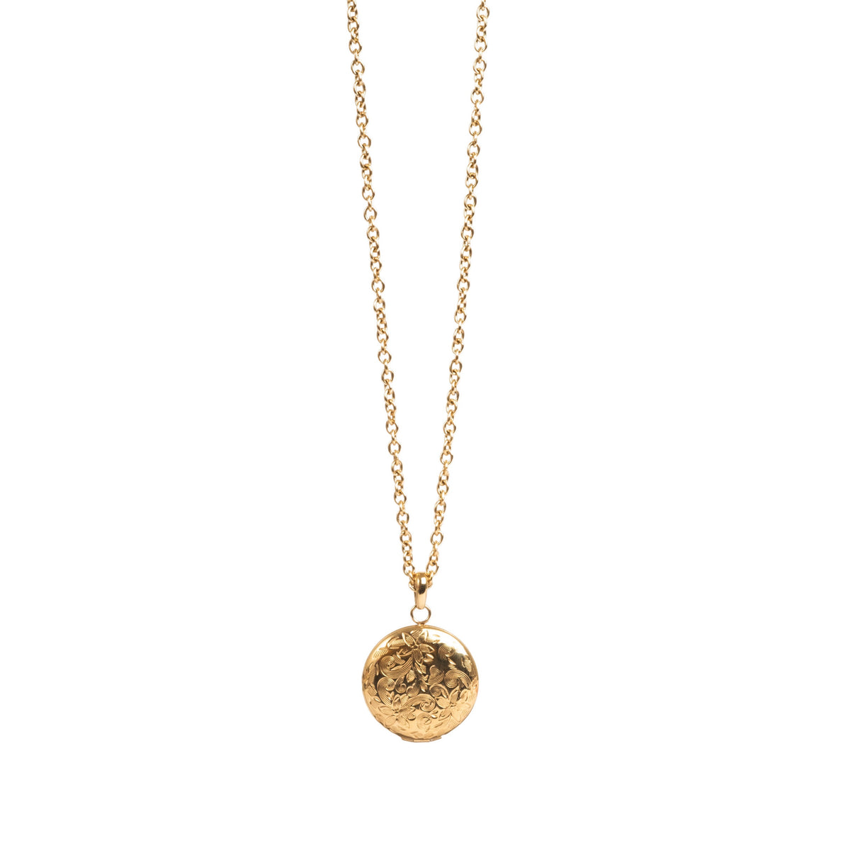 Pure Steel Necklace Gold Flower Locket