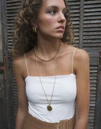 2046-0279 Pure Steel Necklace Flower Locket - Gold