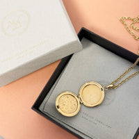 2046-0279 Pure Steel Necklace Flower Locket - Gold