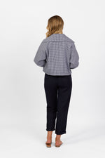 Wide Collar Lightweight Jacket - Ink Check