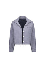 Wide Collar Lightweight Jacket - Ink Check