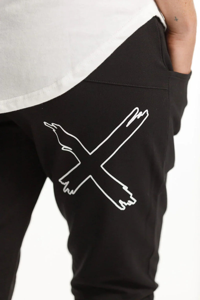 Apartment Pants Winter Weight - Black w white X outline