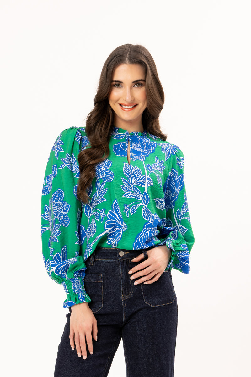 Movement Blouse/ Blue Bloom - Girl Next Door Fashion
