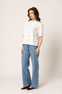 Whimsical Shirt / White Linen Blend