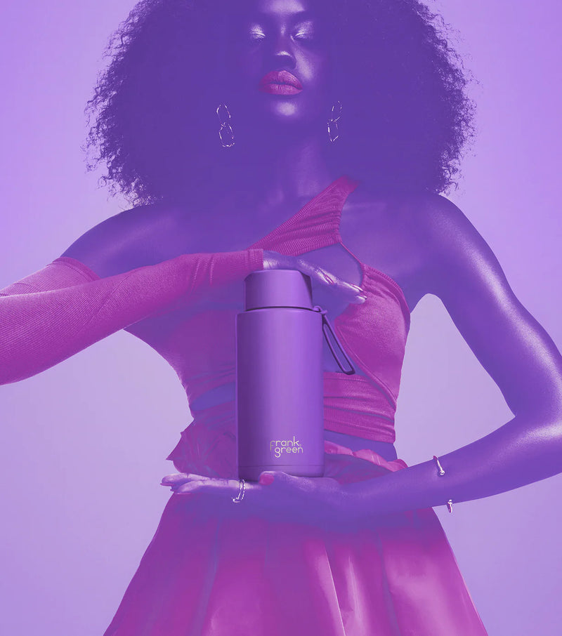 Ceramic Reusable Bottle - Cosmic Purple 34oz 1Lt