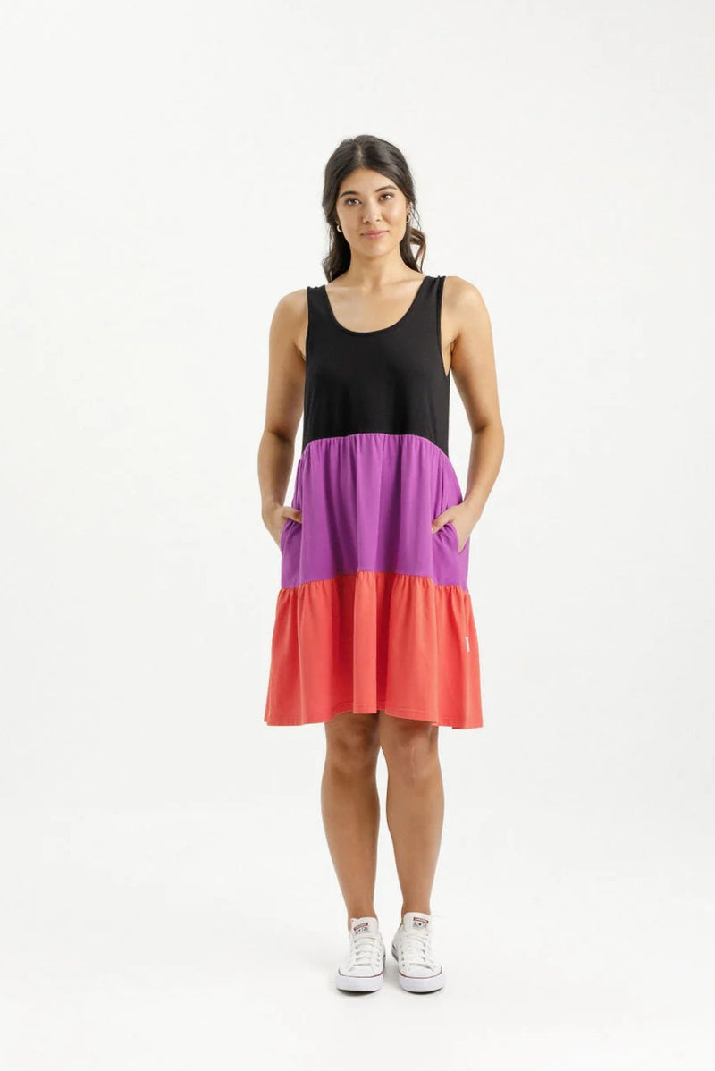 Mischa Dress - Black/Orchid/Berry