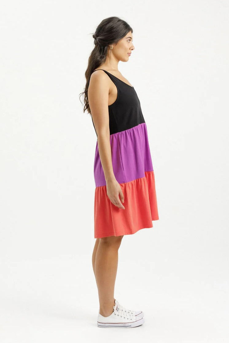 Mischa Dress - Black/Orchid/Berry