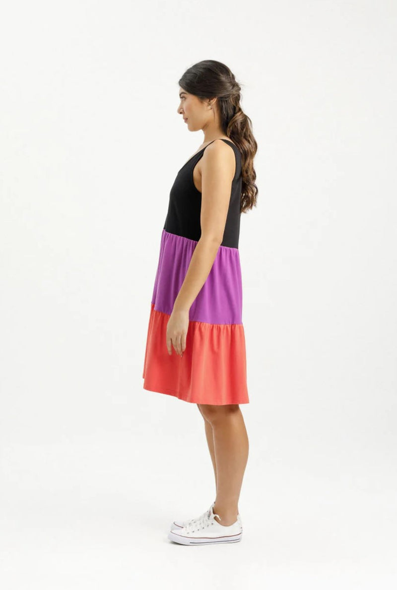 Mischa Dress - Black/Orchid/Berry