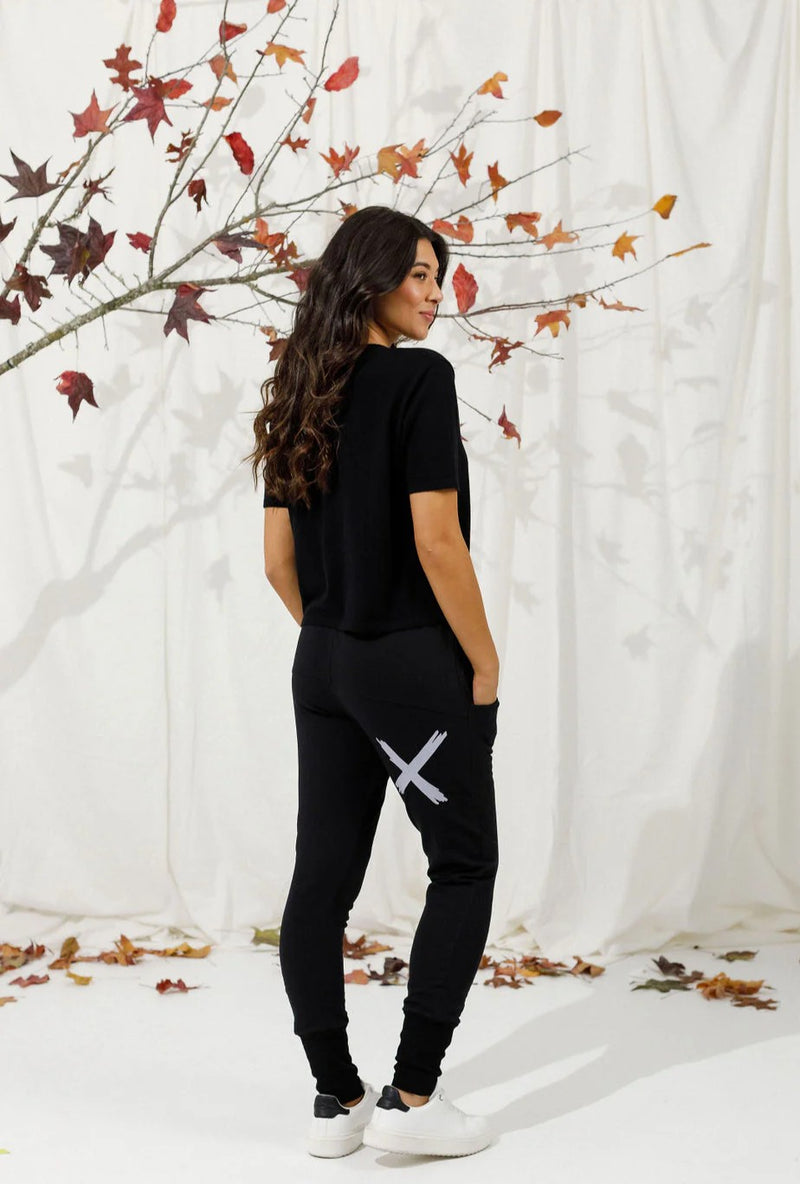 Alpine Apartment Pant - Black with a Lilac X