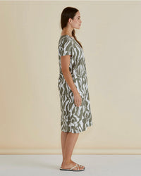 Elwood Dress / Olive Geometric Print