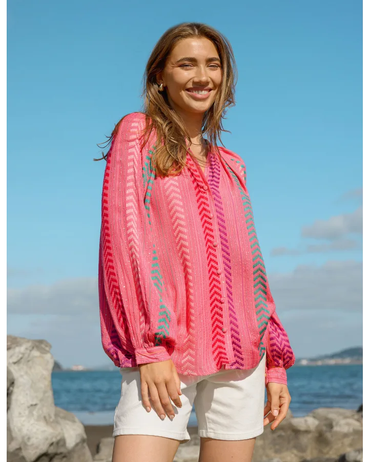 Dominica Blouse / Hot Pink