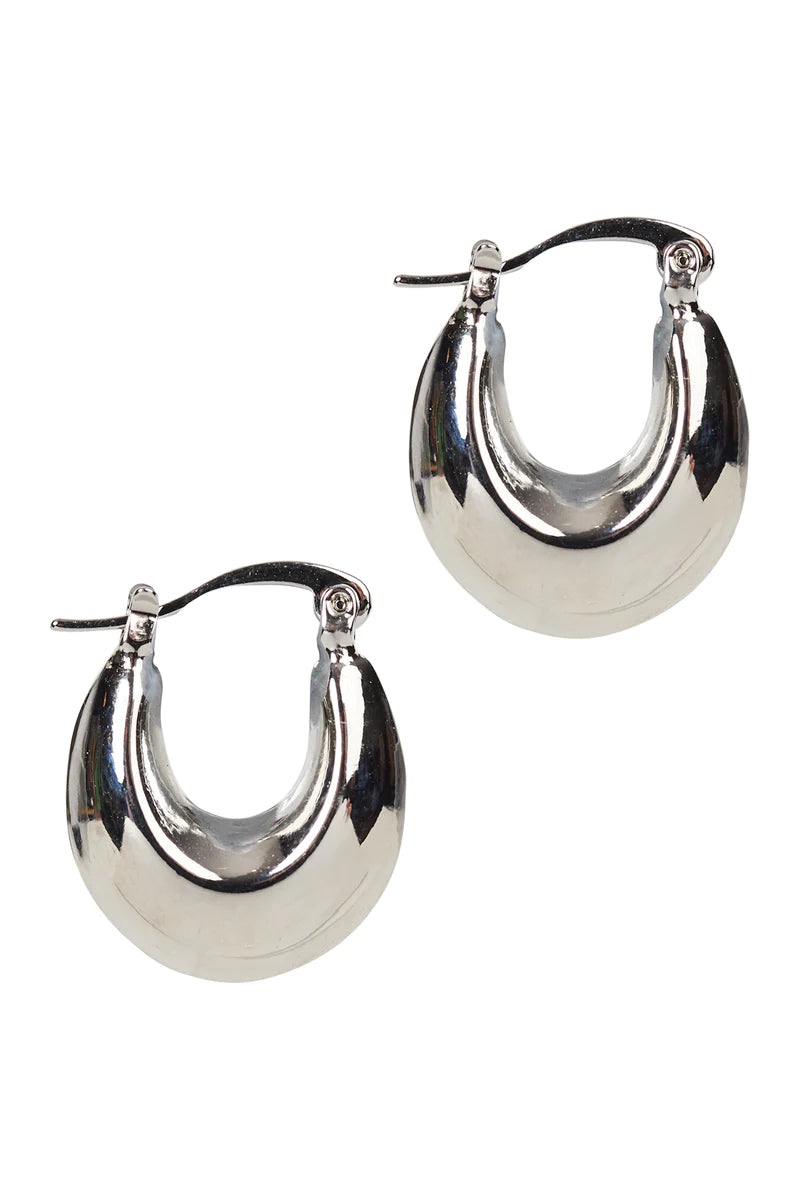 Sammi Dome Hoop Earring - Silver