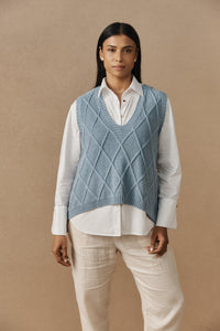 Liora Knit Vest - Lake - Girl Next Door Fashion