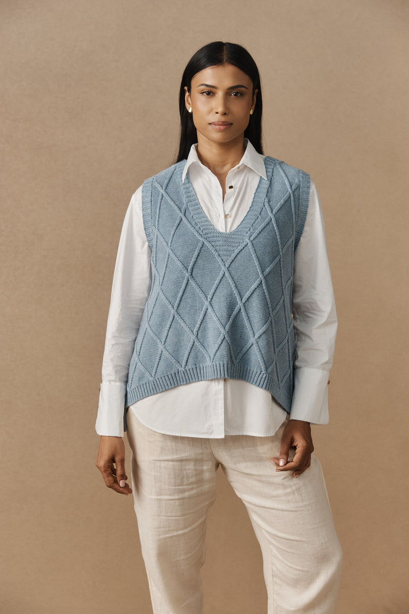 Liora Knit Vest - Lake - Girl Next Door Fashion