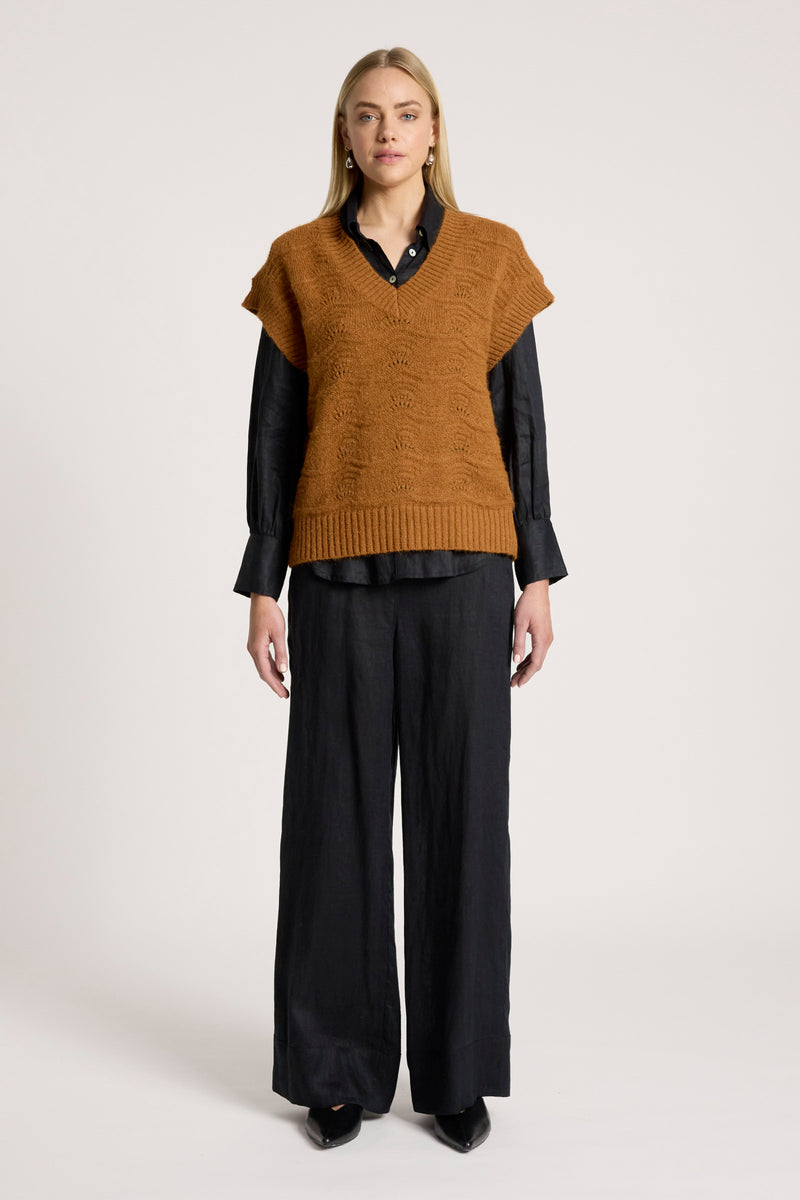 Orin Knit Vest - Caramel - Girl Next Door Fashion