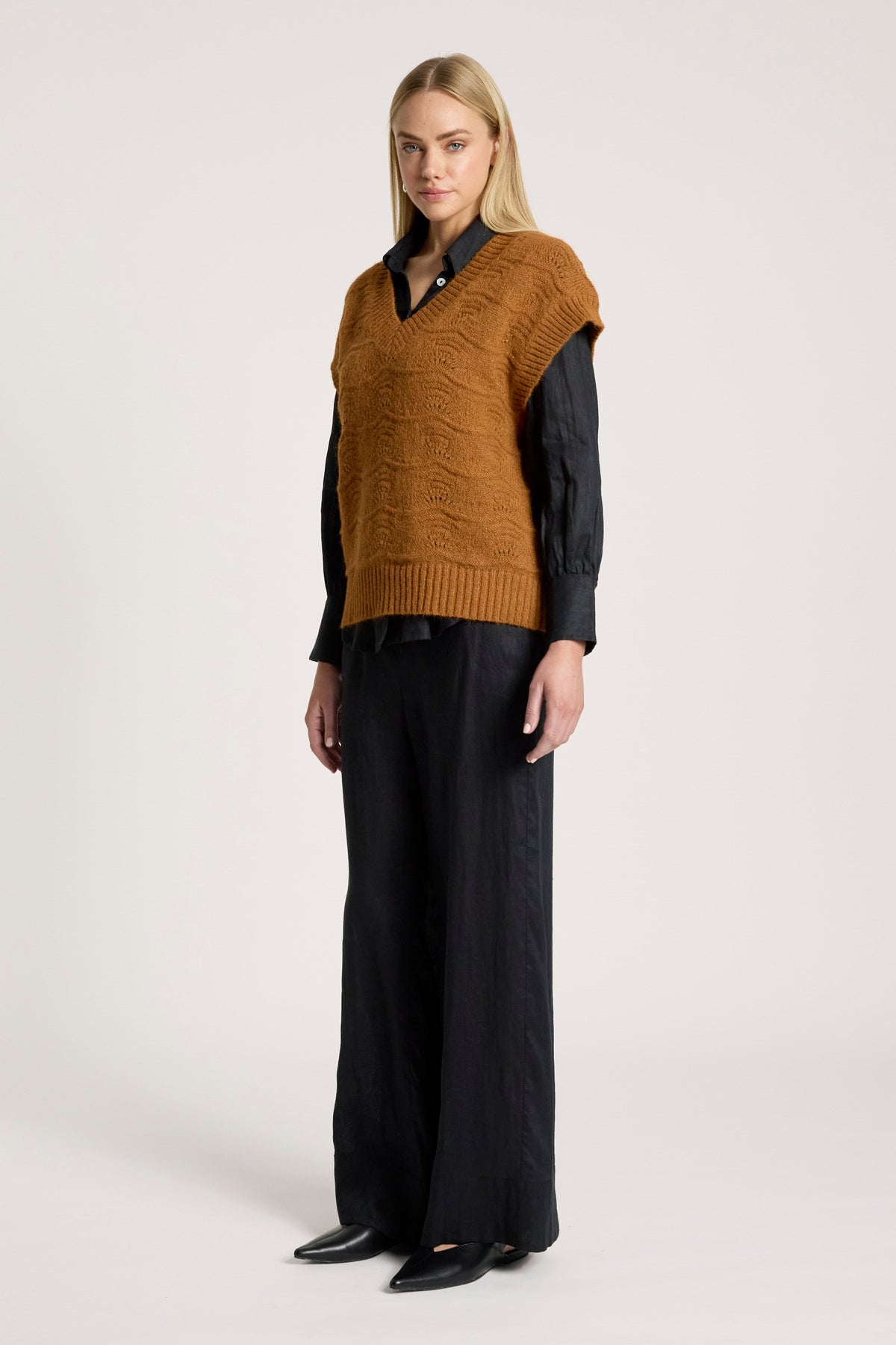 Orin Knit Vest - Caramel - Girl Next Door Fashion