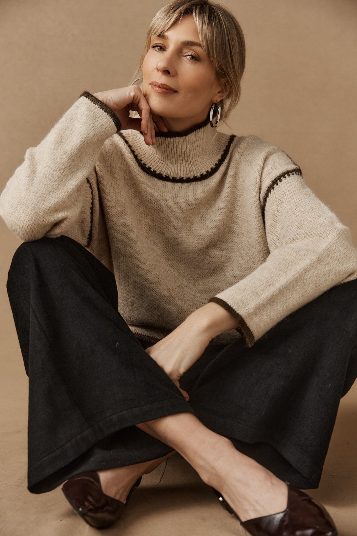Orin Jumper - Dune/Olive - Girl Next Door Fashion