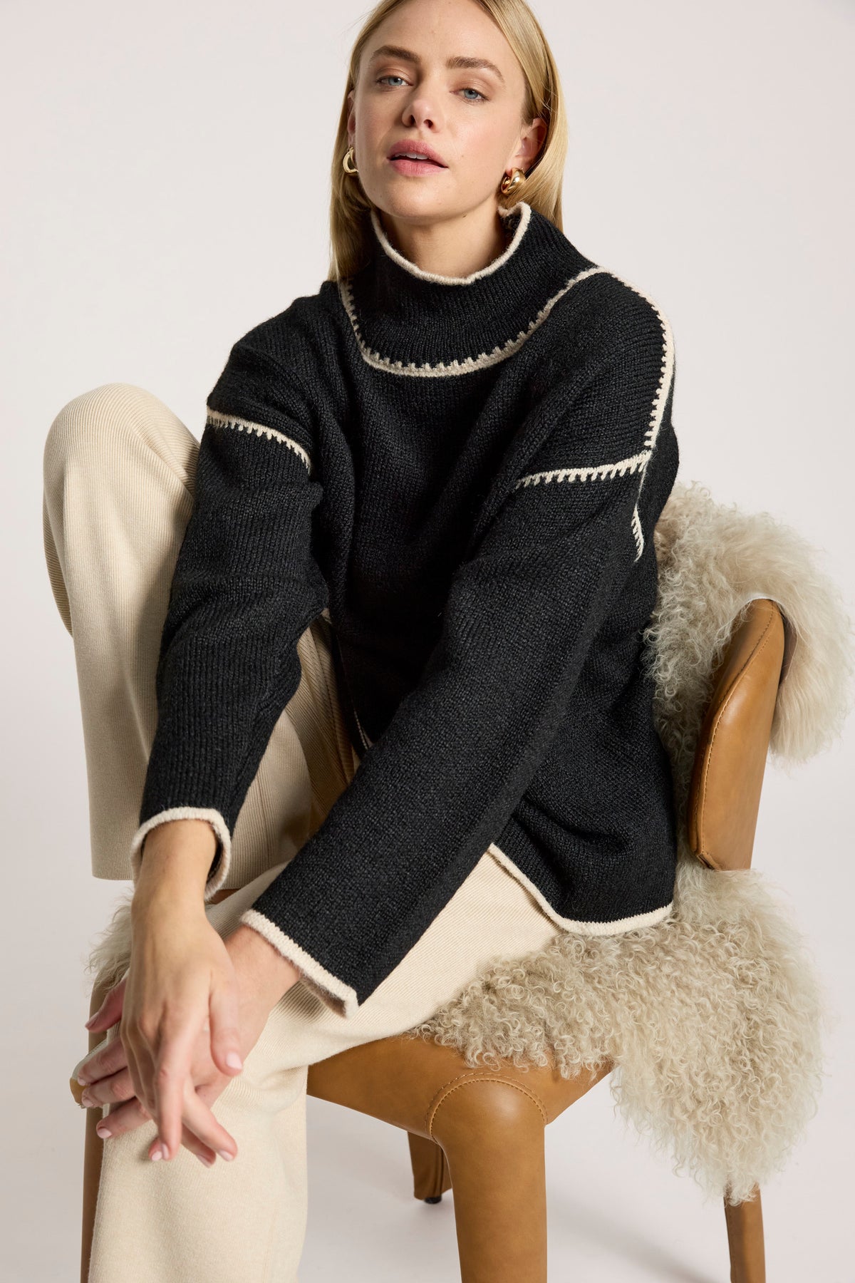 Orin Jumper - Black/Dune - Girl Next Door Fashion